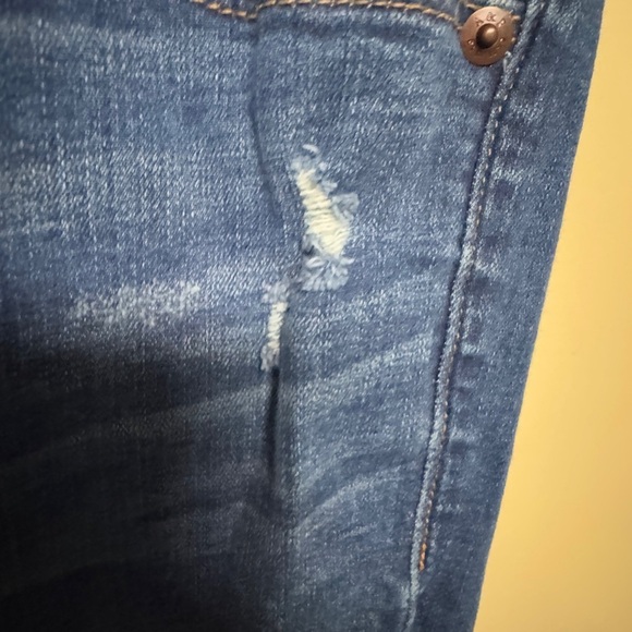 Abercrombie & Fitch Sz 8R Women's Simone High Rise Ankle Distressed Jeans Dark - Picture 5 of 5